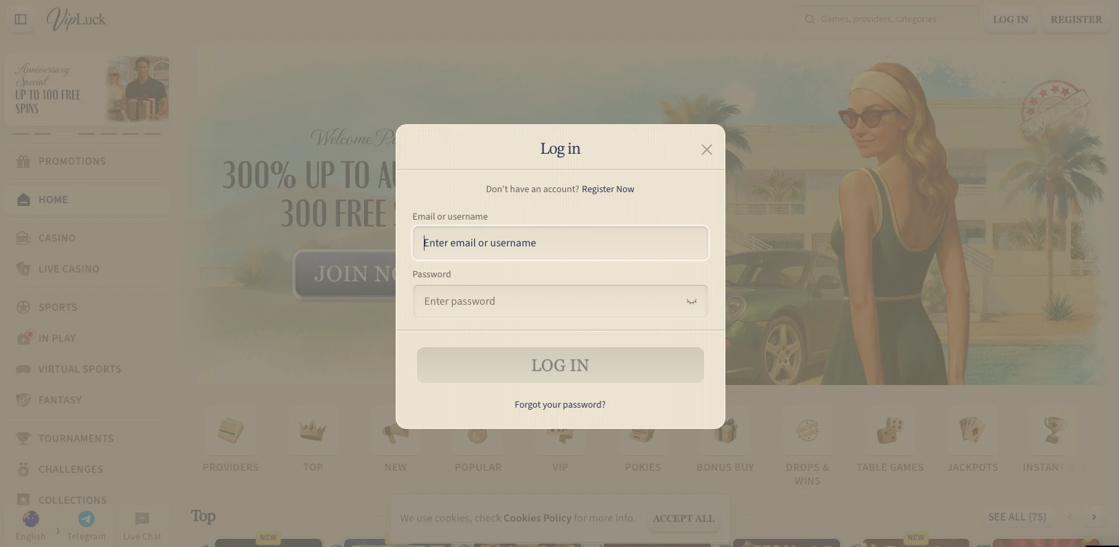 vipluck login au