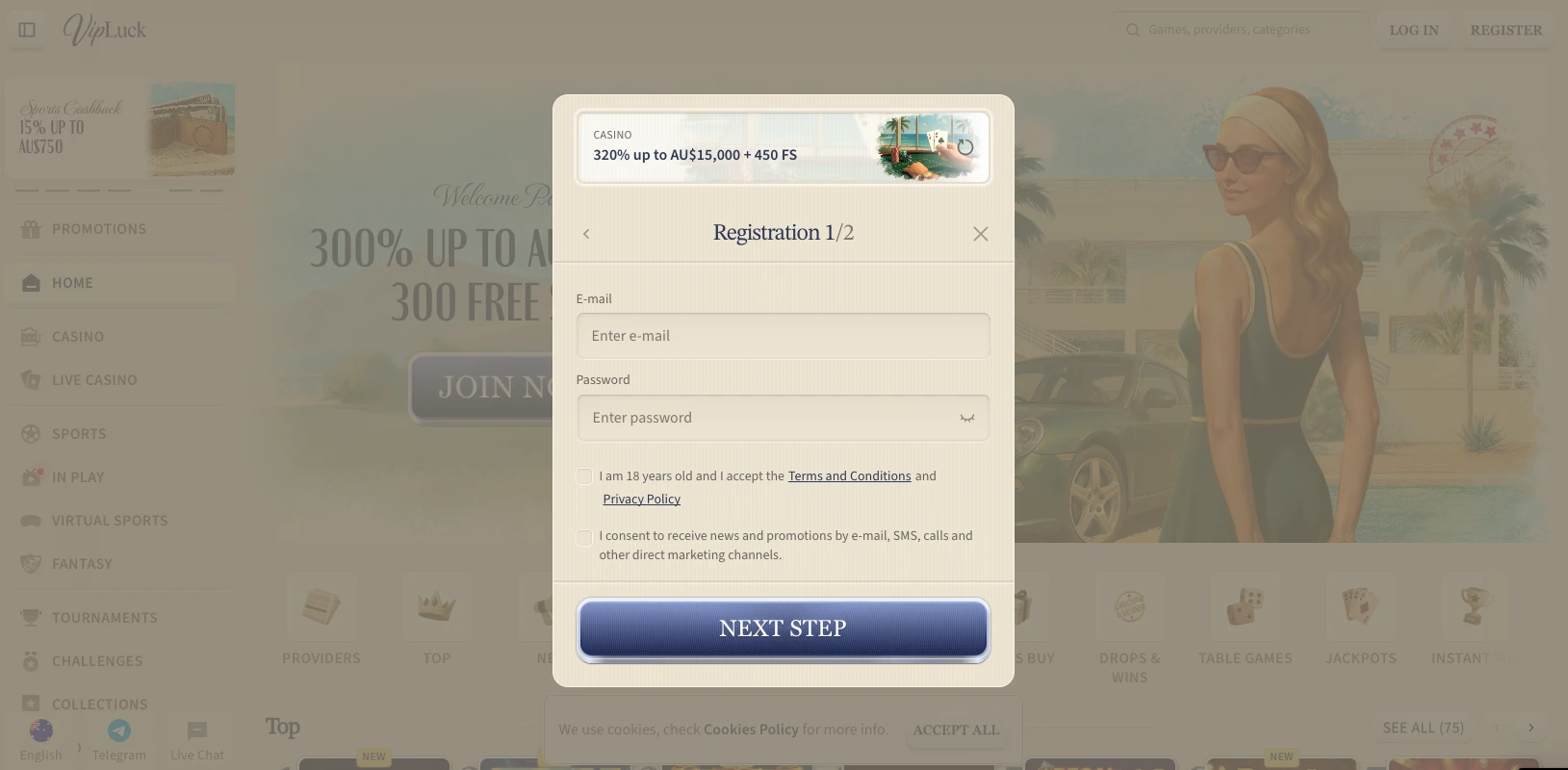 vipluck register au